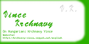 vince krchnavy business card